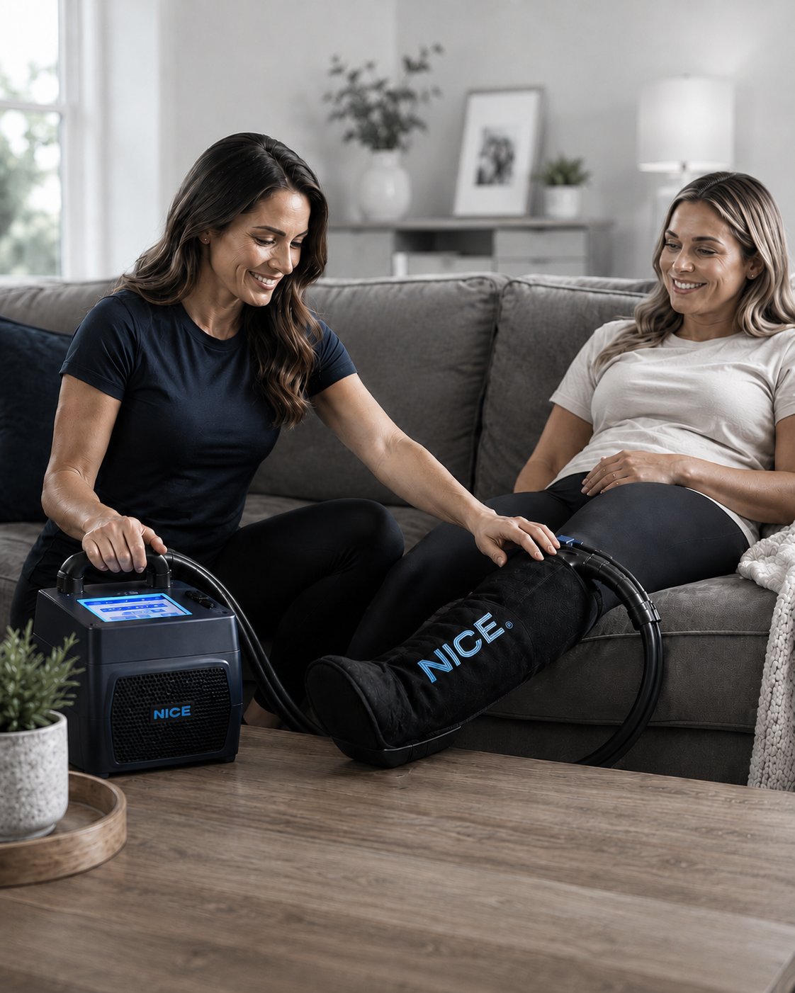NICE1 recovery machine in use on a patient at home